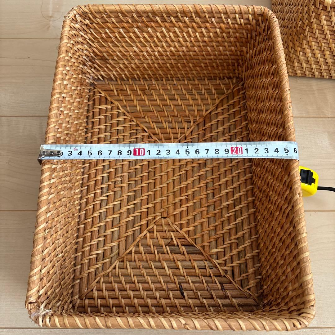 無印　ラタンカゴ　3個セット