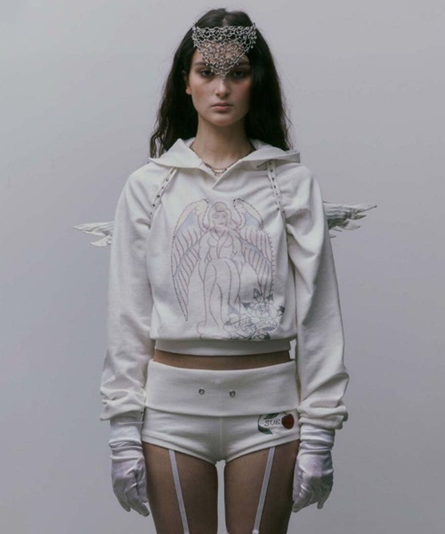 トップス SCULPTOR Ed Hardy Angel Hoodie white