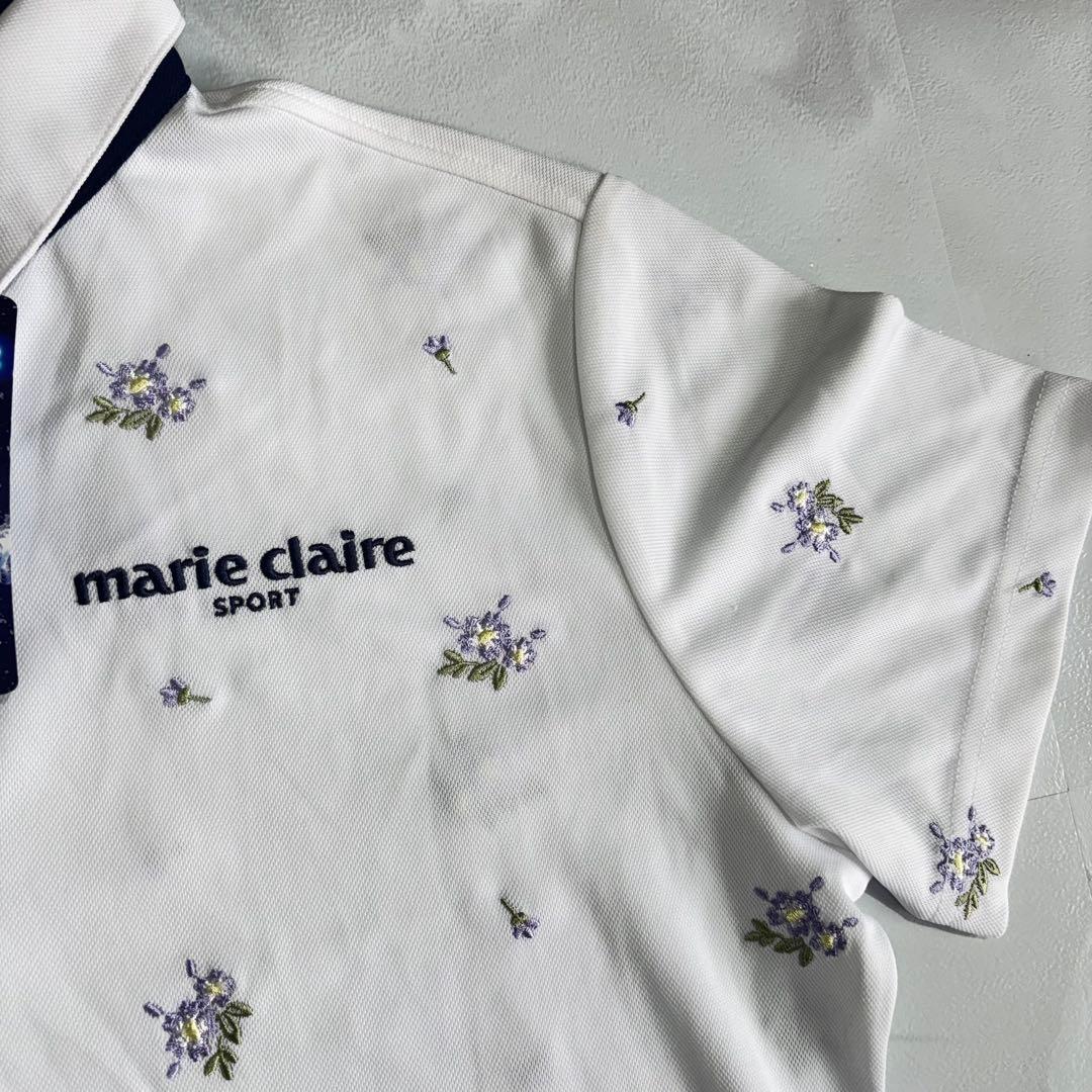 新品 マリクレールSPORTゴルフウエア 花柄 刺繍ワンピース 冷感 M