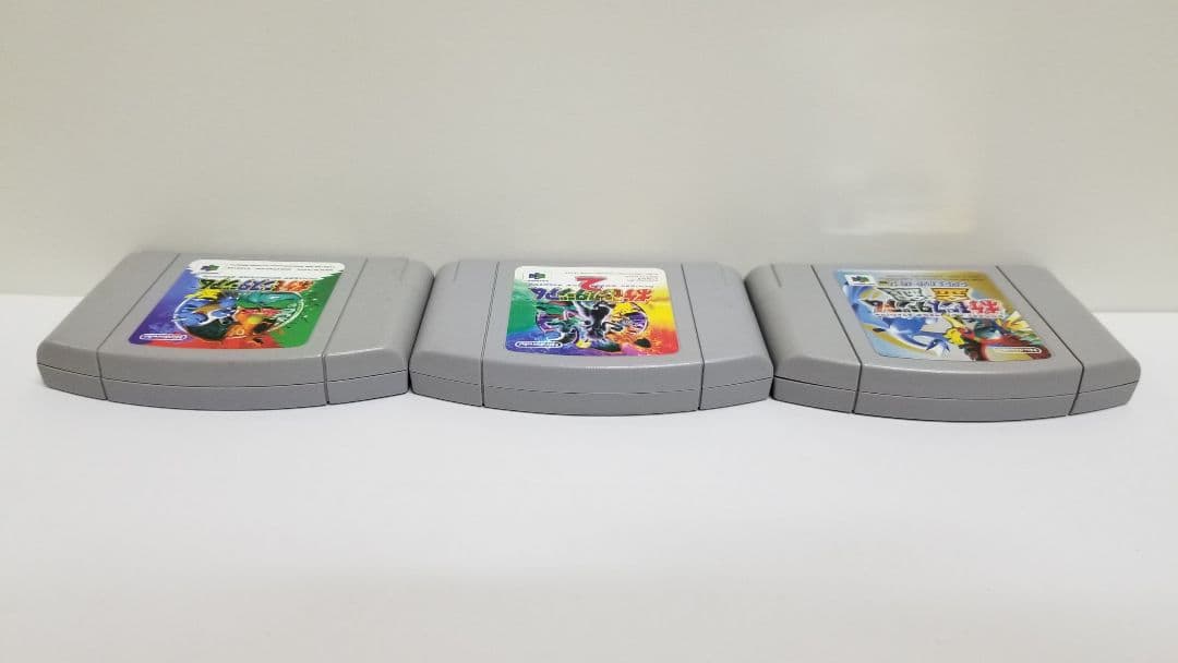 ニンテンドー64カセット、3個セット、ポケモンスタジアム1、2、金銀クリスタル