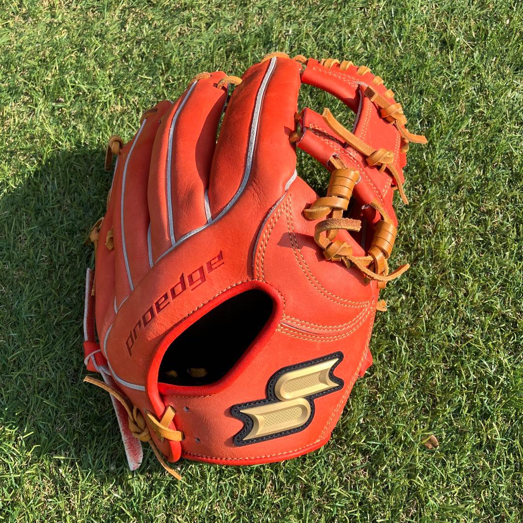 【美品】SSK proedge プロエッジ 軟式グローブ オレンジ 左手 内野用