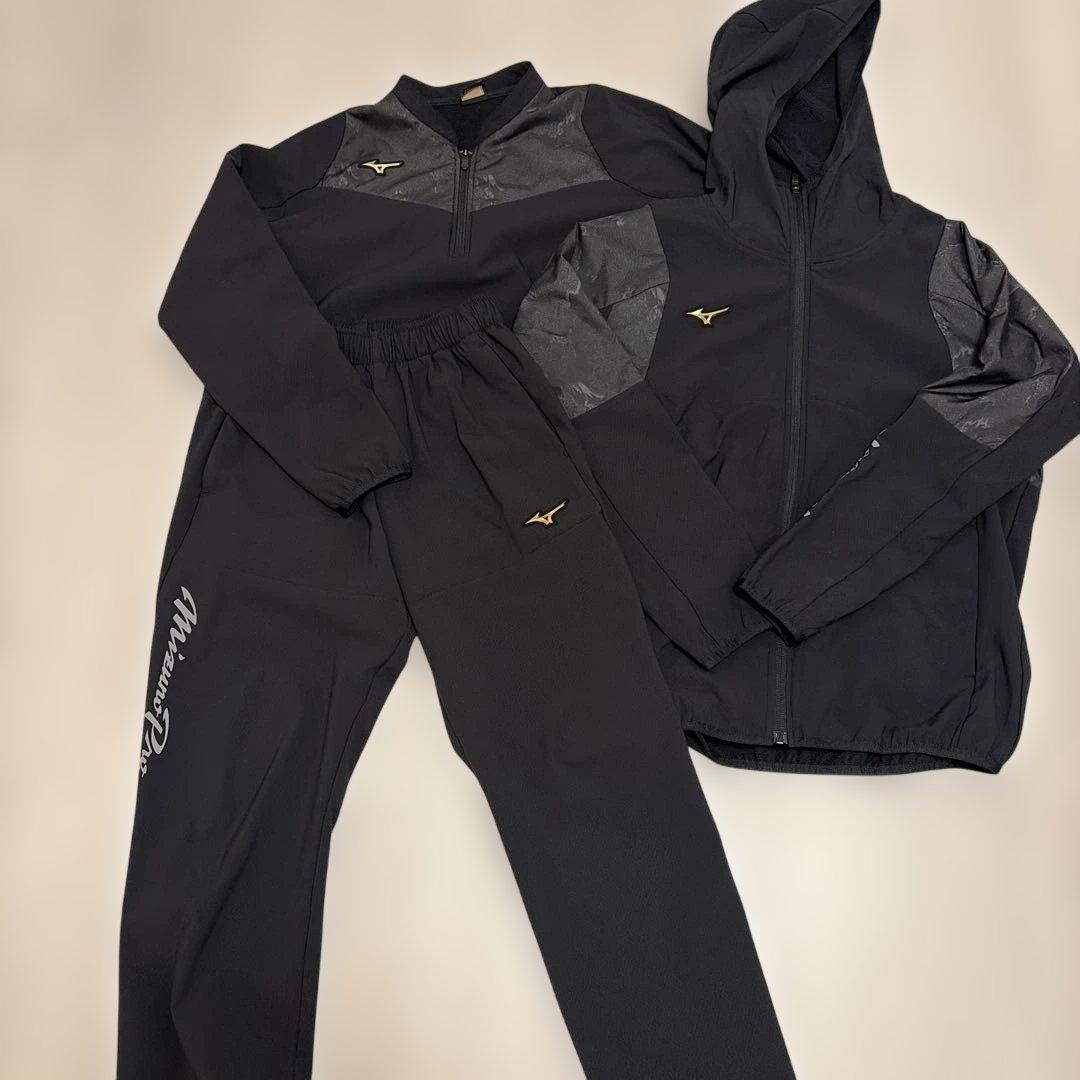 Mizuno Pro ブラックジャケットとパンツ3点セット Mサイズ