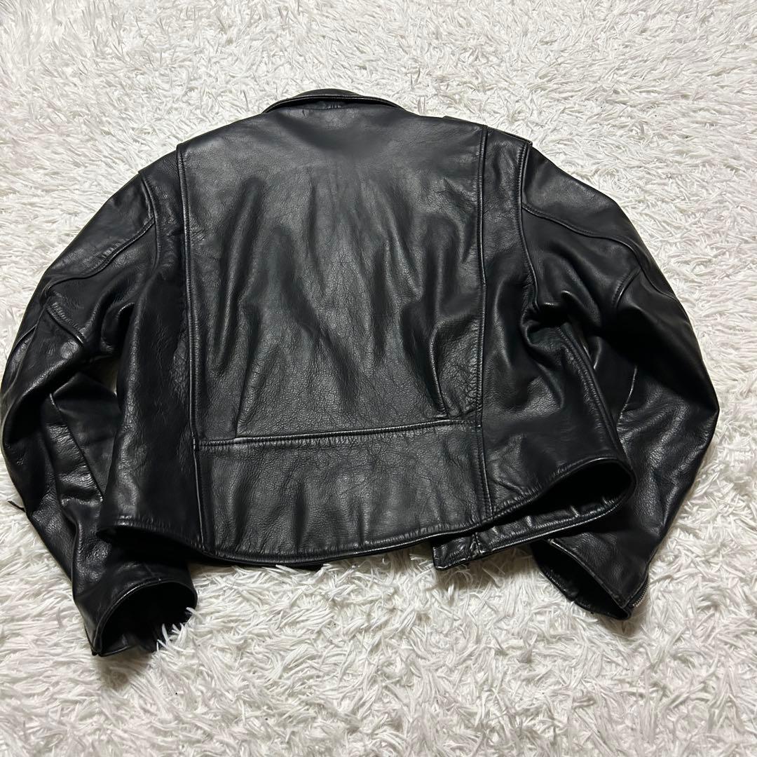 【本日限定】ダブルライダースジャケット USA製 ハーレーダビッドソン ロゴ 黒