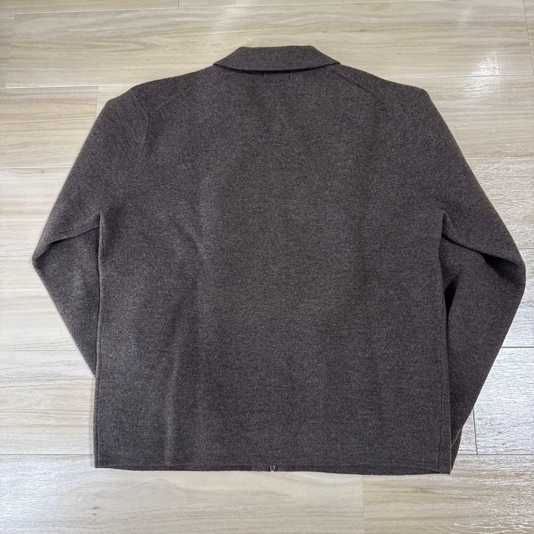 ユニクロC ニットフルジップジャケット M ブラウン