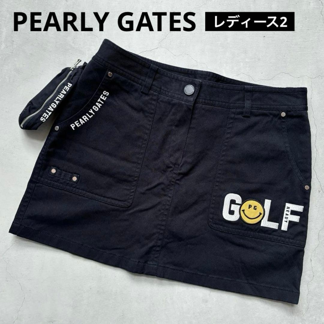 【美品】韓国パーリーゲイツ ミニスカート インナーパンツ ポーチ付き にこちゃん