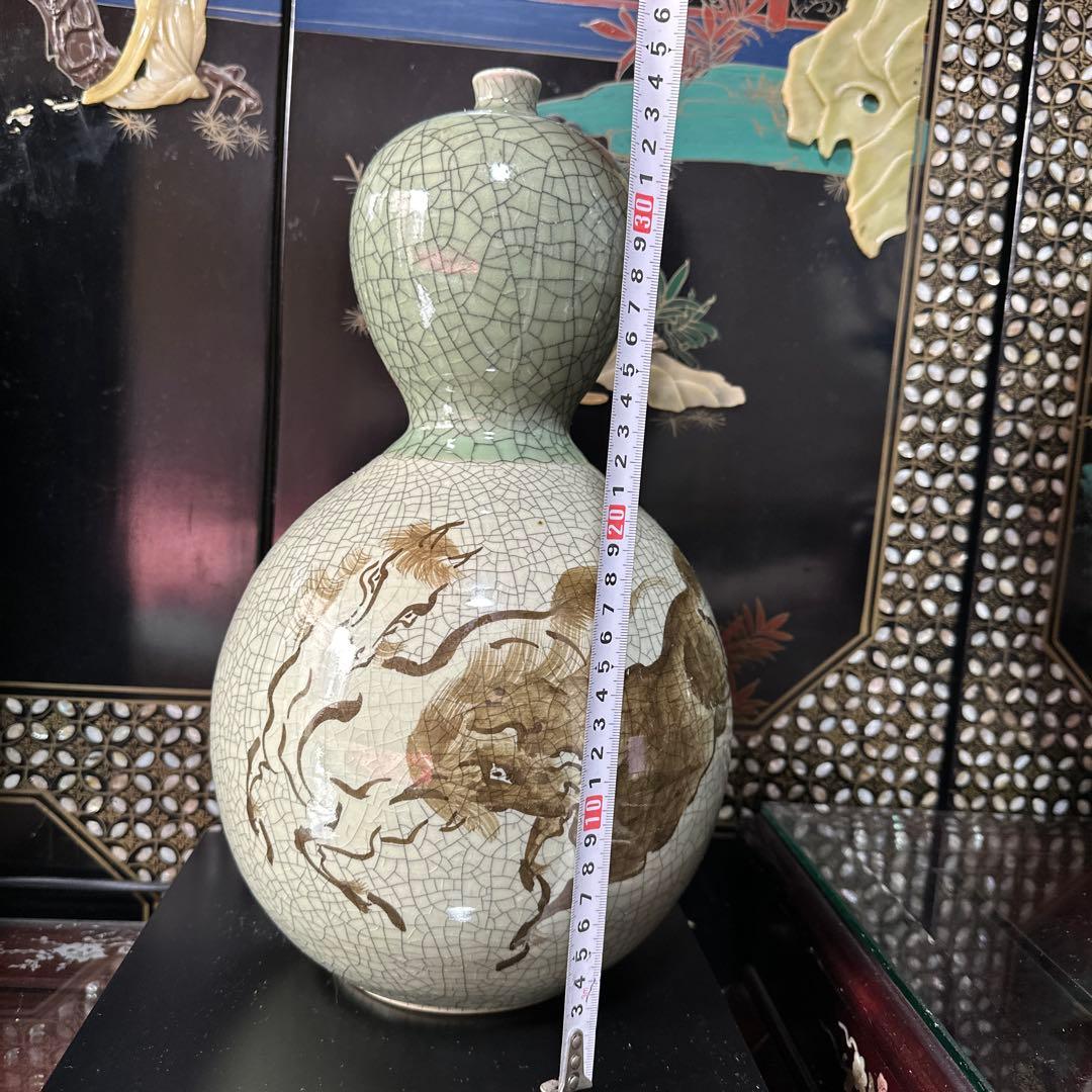 馬のデザインの骨董品　相馬焼 陶器の壺