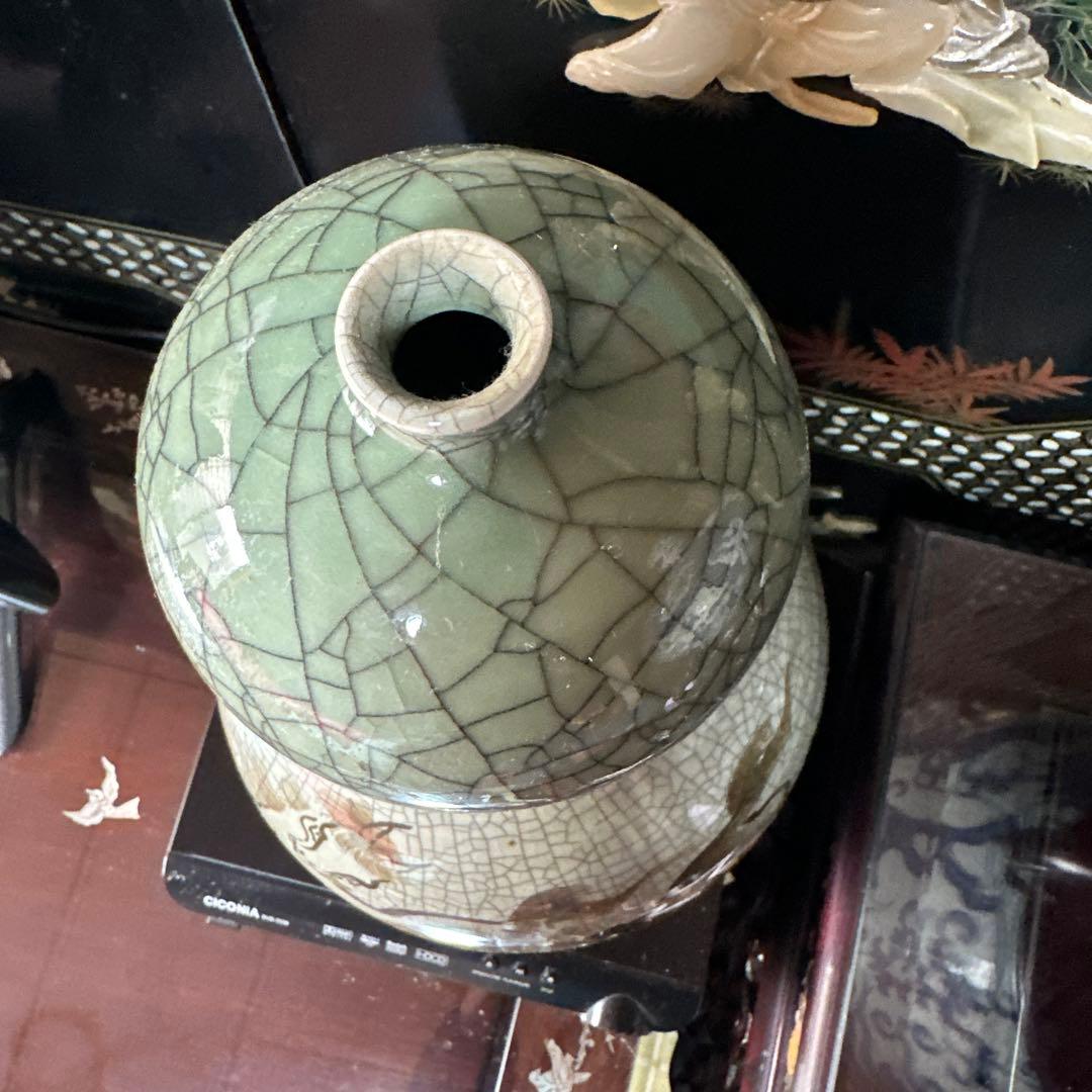 馬のデザインの骨董品　相馬焼 陶器の壺