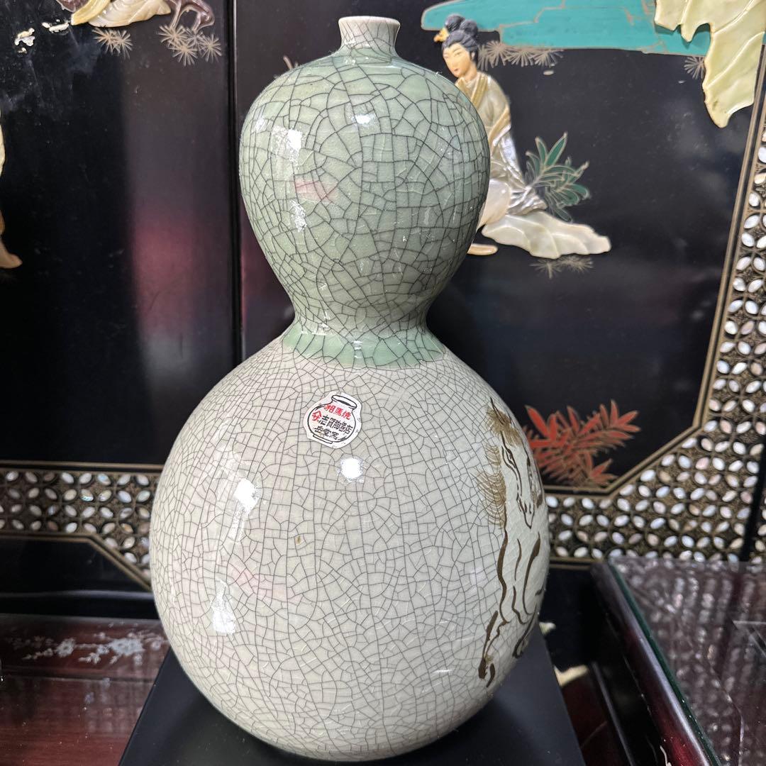 馬のデザインの骨董品　相馬焼 陶器の壺