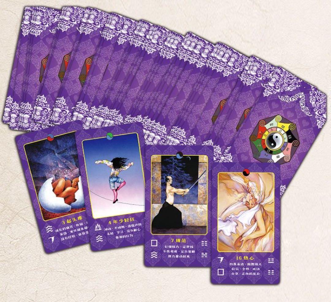 六十四卦速見表(キャンバス地) 易経禅カード　易占　易断　易学　五行易