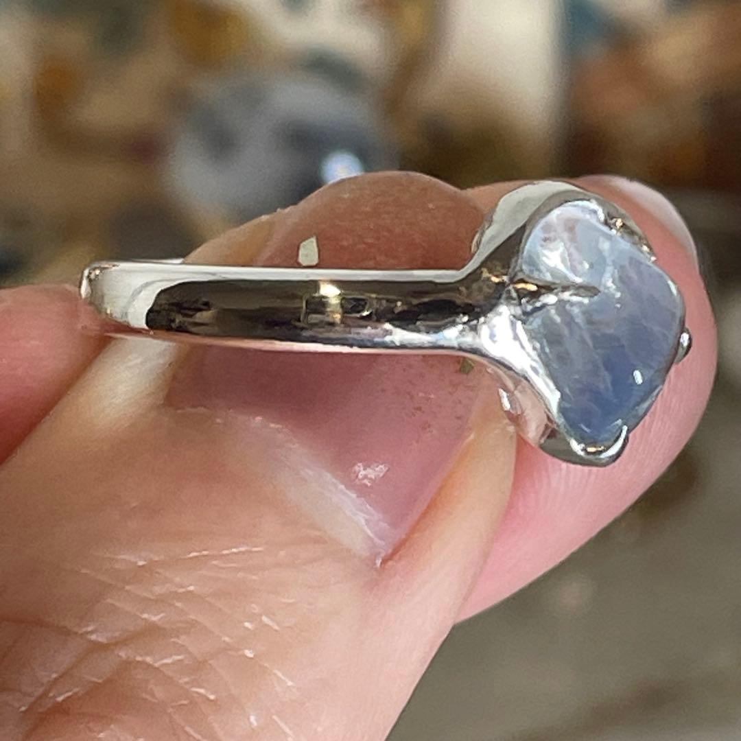 ハンドメイド　シルバー925 シルバーリング デュモルチェライトインクォーツ
