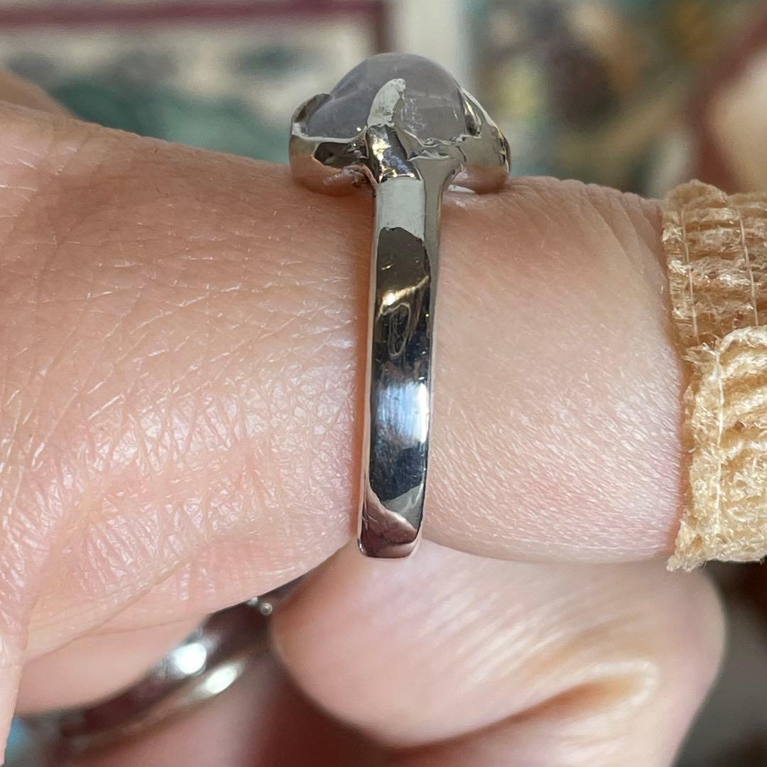 ハンドメイド　シルバー925 シルバーリング デュモルチェライトインクォーツ