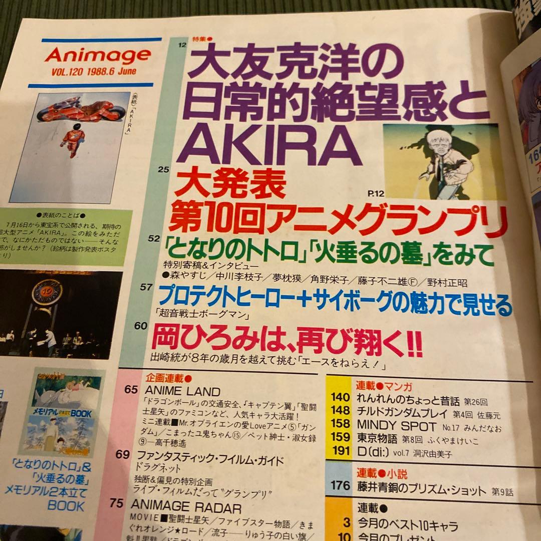 ポスター付アニメージュ　1988年6月号　AKIRA アキラ　大友克洋　徳間書店