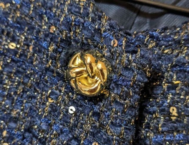 ZARA　ベスト　ツイード　美品　ジレ　金ボタン　ジャケット　ネイビー