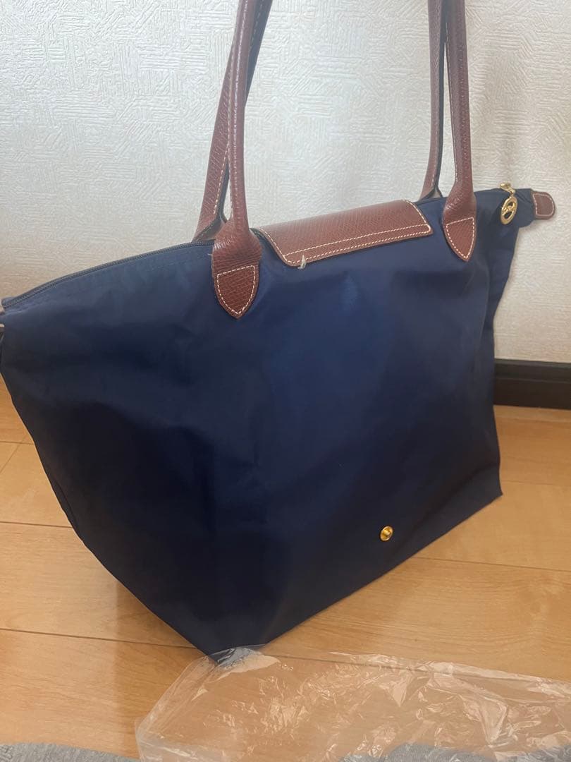 ロンシャン　LONGCHAMP バック　ハンド　トートバッグ 紺&茶色　美品