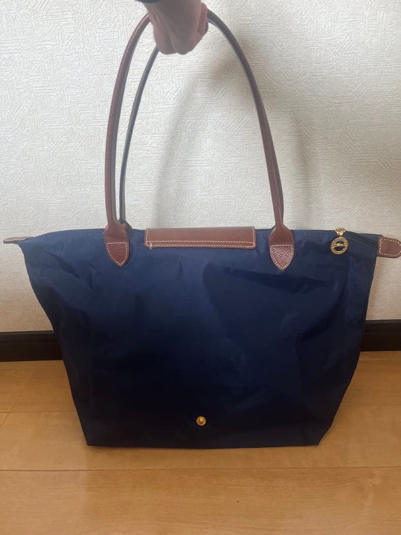 ロンシャン　LONGCHAMP バック　ハンド　トートバッグ 紺&茶色　美品