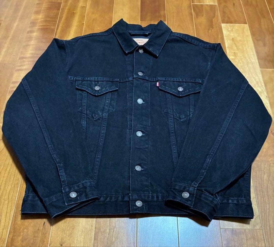 Levi’s70507後染めサルファブラックUSA製L漆黒バキバキコンディション