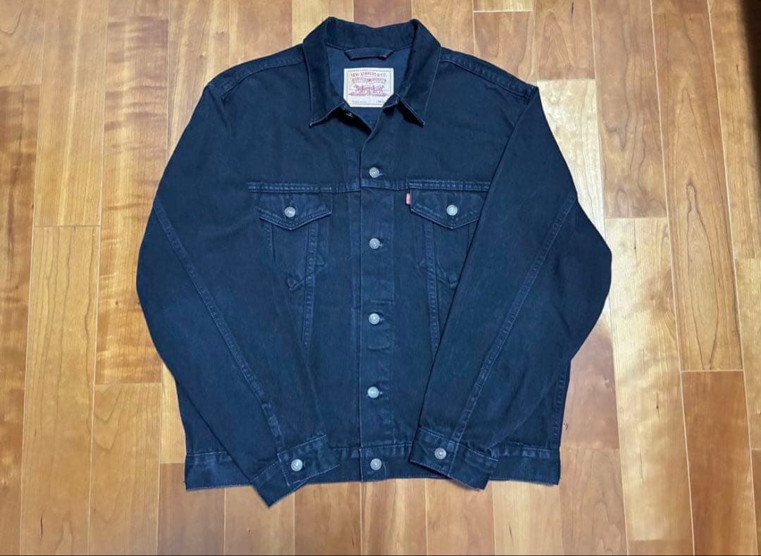Levi’s70507後染めサルファブラックUSA製L漆黒バキバキコンディション