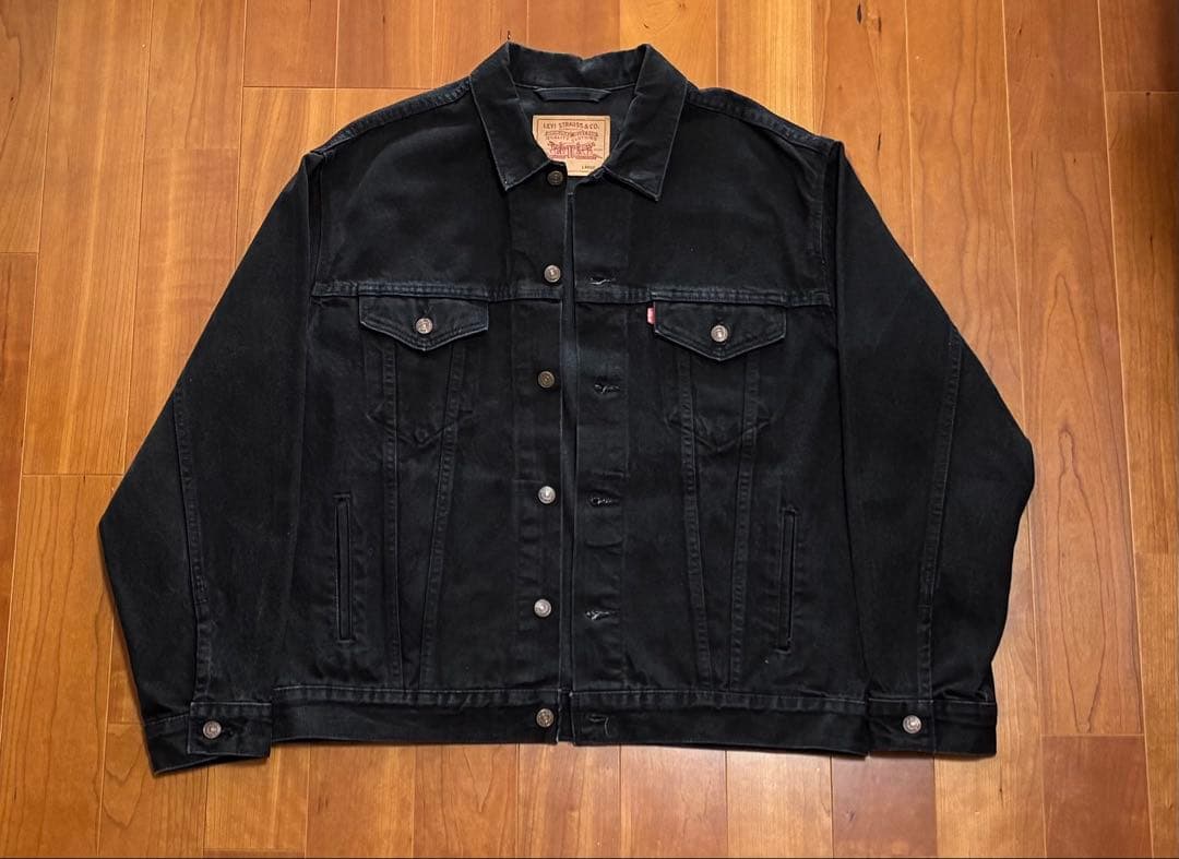Levi’s70507後染めサルファブラックUSA製L漆黒バキバキコンディション