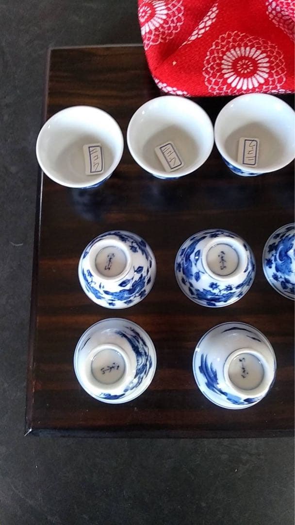 煎茶碗　茶器　染付　栄山造　玉露　茶道具　清水焼　京焼　煎茶器　古道具