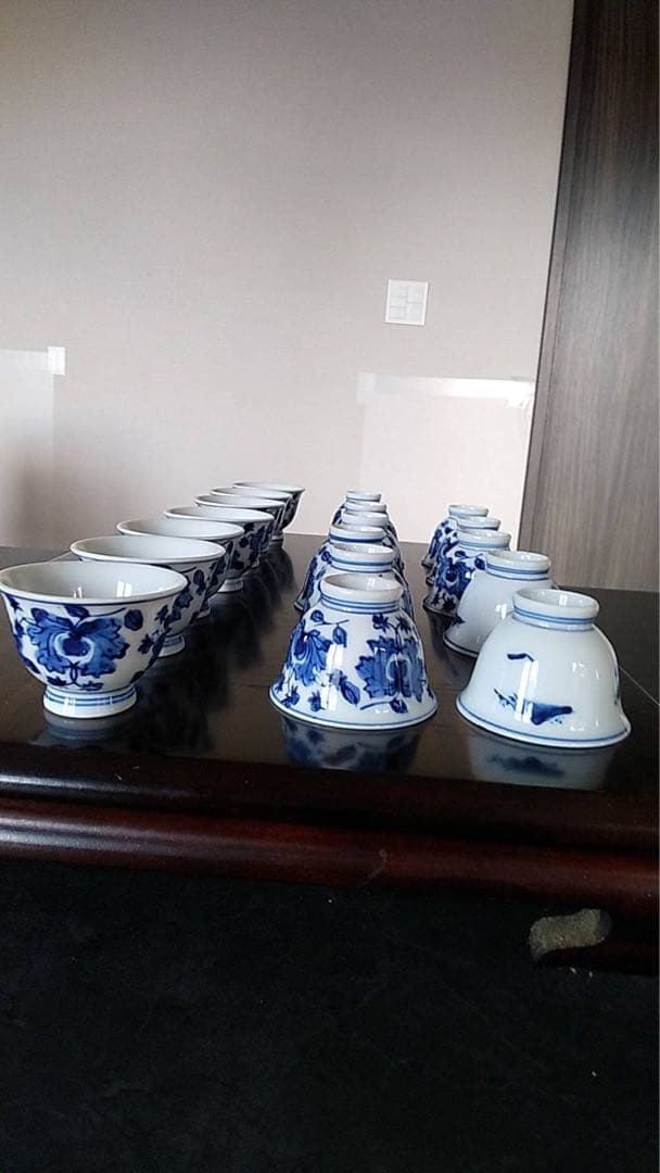 煎茶碗　茶器　染付　栄山造　玉露　茶道具　清水焼　京焼　煎茶器　古道具