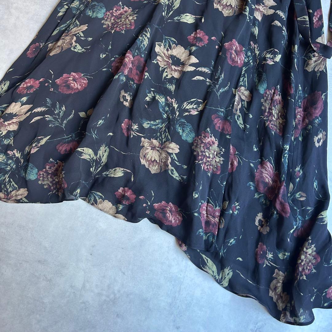 美品✨ポロラルフローレン ラップワンピース マキシ丈 シルク100% 花柄