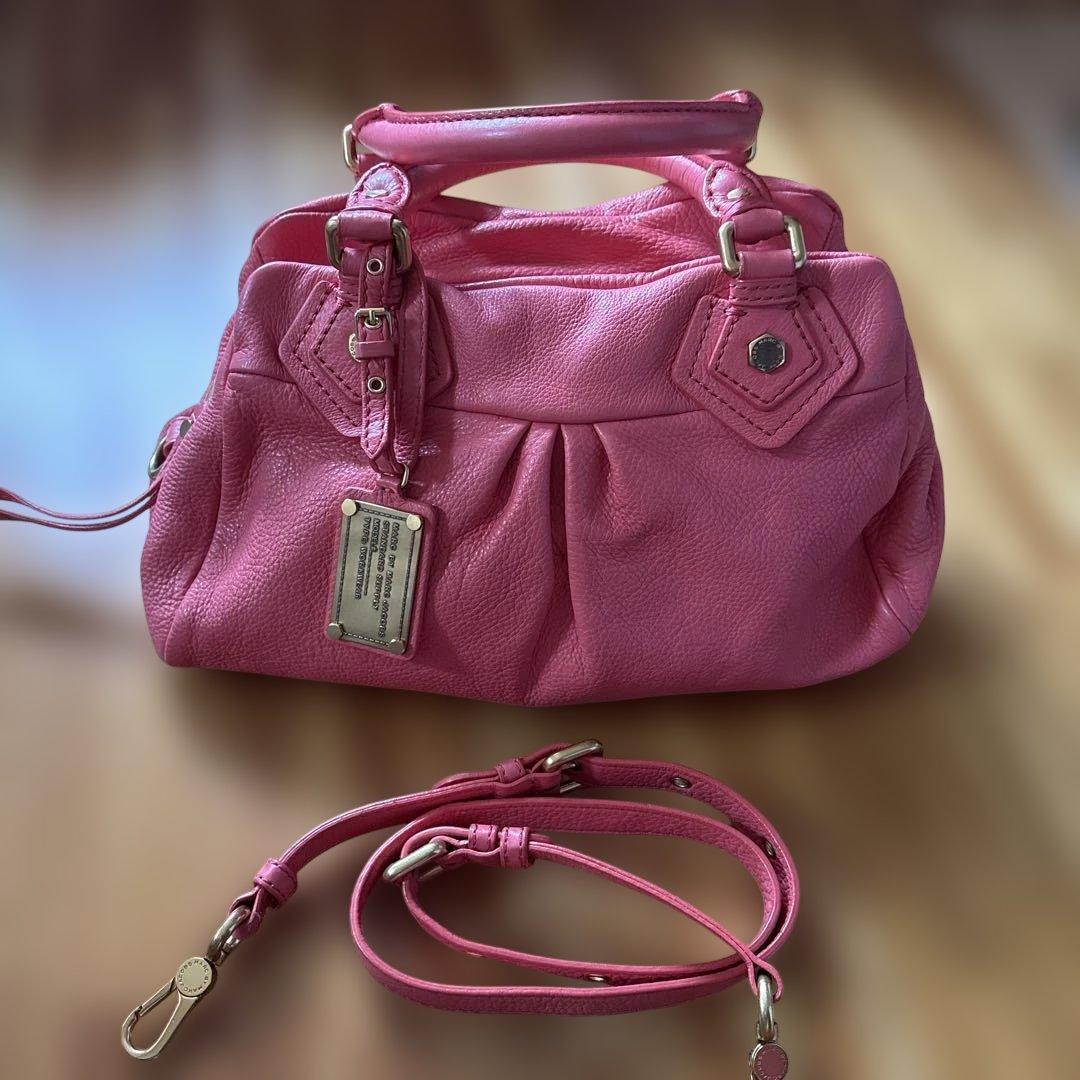 MARC BY MARC JACOBS バック シボ革2way コーラルオレンジ
