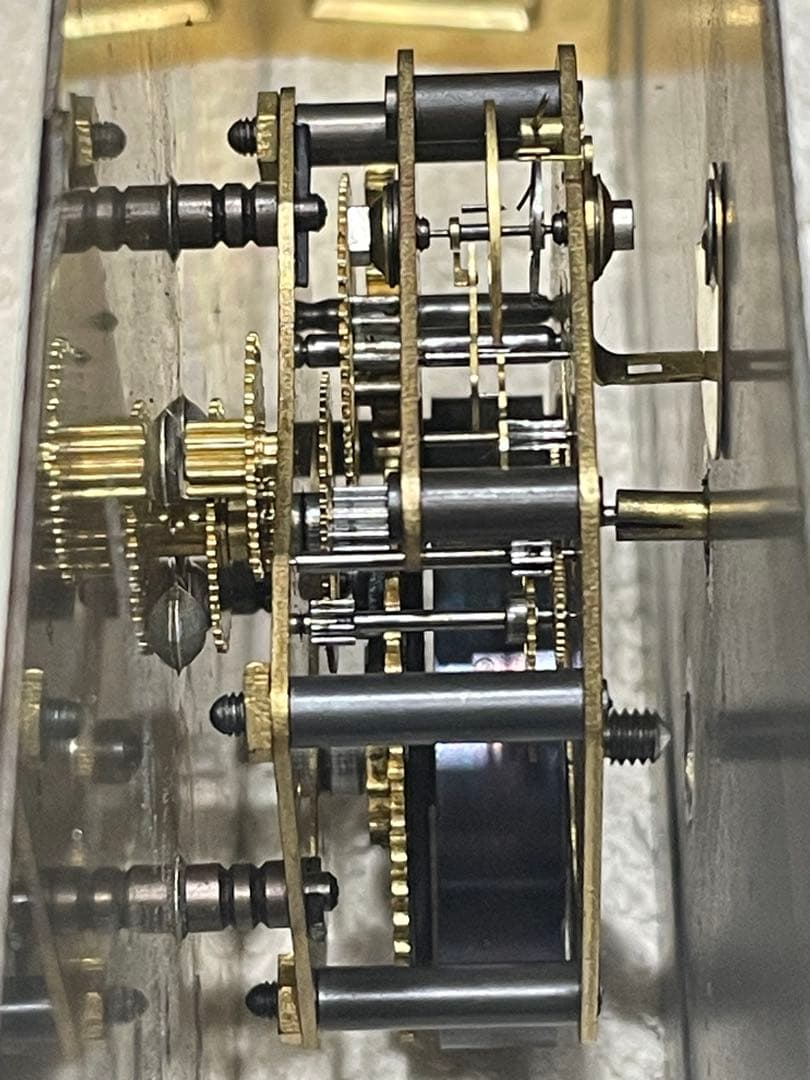 SEIKO 8日巻　未使用置時計　分厚い真鍮・ガラス・2色革 1週間正確稼働　箱