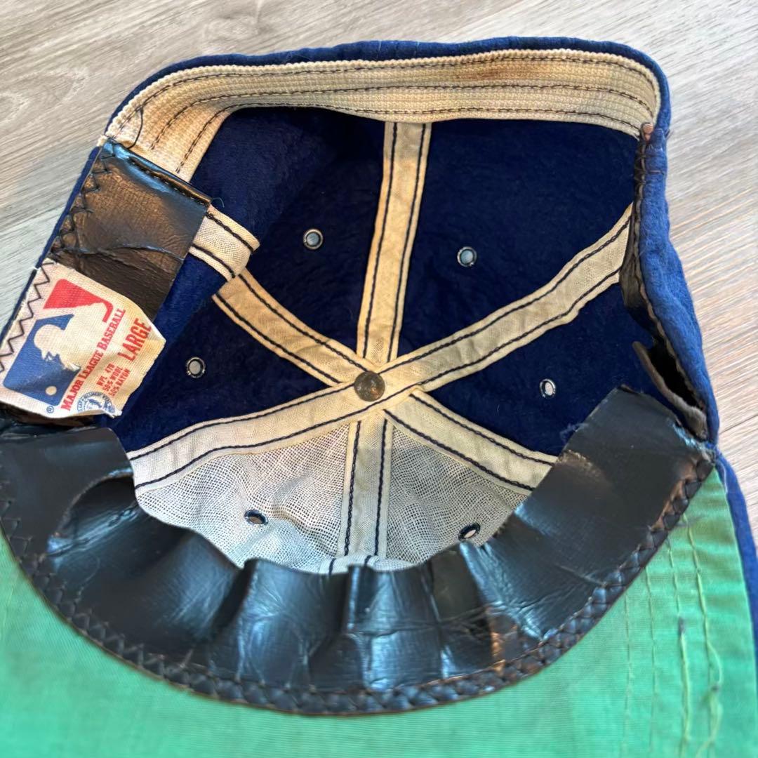 【MLB】80s USA製 カブス レザーSWB 古着CAP#497