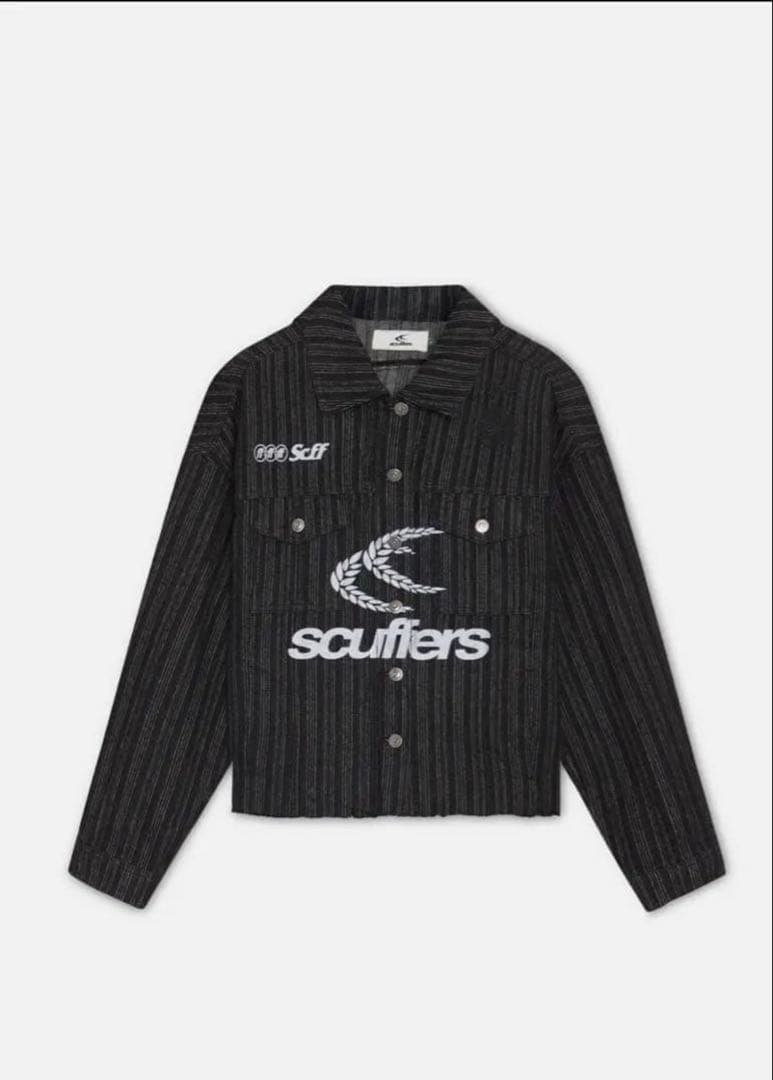 Scuffers ストライプ クロップドデニムジャケット