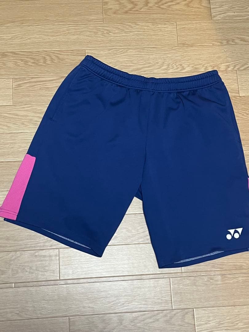 YONEX ネイビー ピンク アクセント ハーフパンツ　日本代表　oサイズ