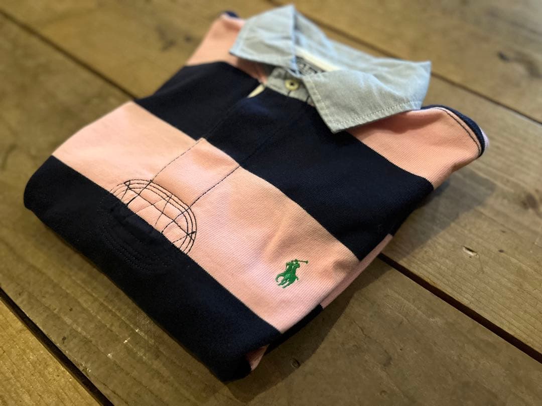 新品未使用 Polo Ralph Lauren ラガーシャツ ピンク/ネイビー