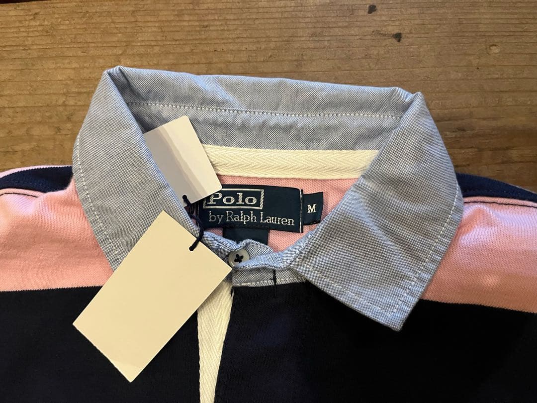 新品未使用 Polo Ralph Lauren ラガーシャツ ピンク/ネイビー