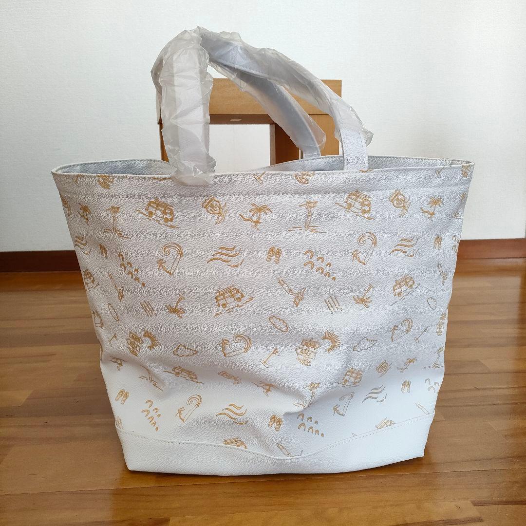 ★未使用品★Callawayゴルフトートバックビーチモチーフ 合成皮革 ホワイト