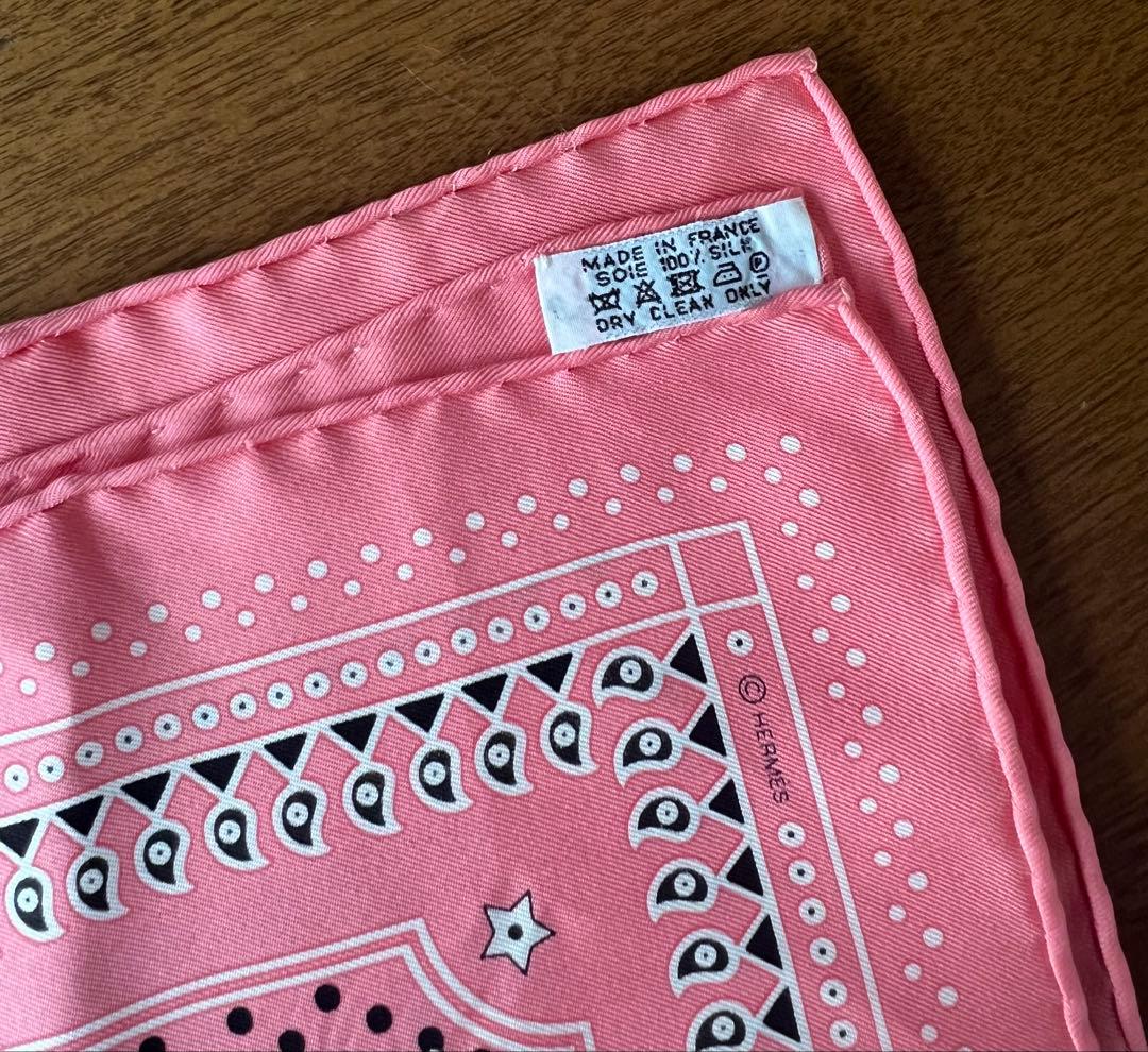 【超美品】HERMES エルメス カレ55 シルクスカーフ ピンク