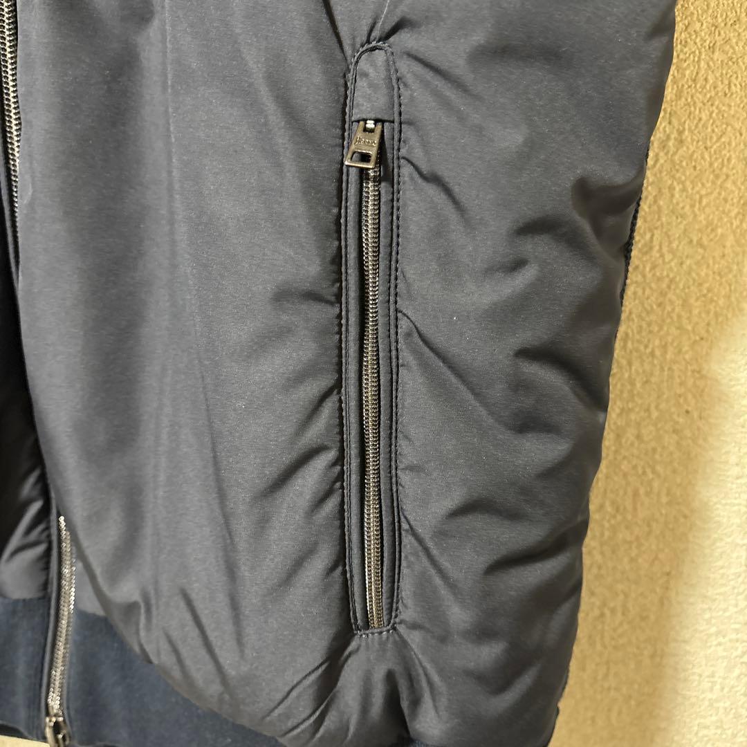 HERNO ヘルノ ポリエステル・コットンピケニット 中綿 ジップアップベスト