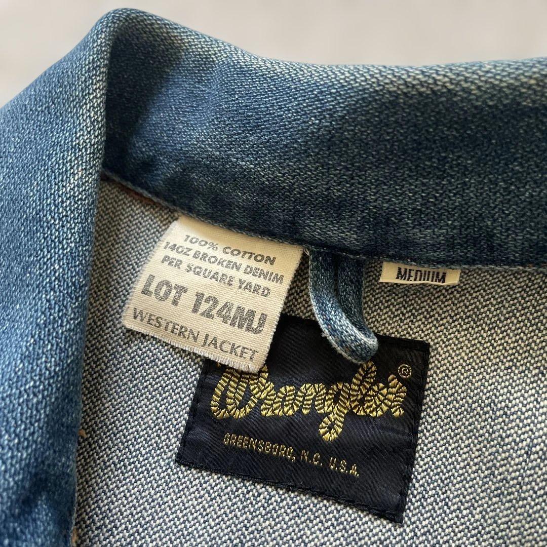 Wrangler デニムジャケット124MJ 色落ち良好 ヴィンテージ風　M