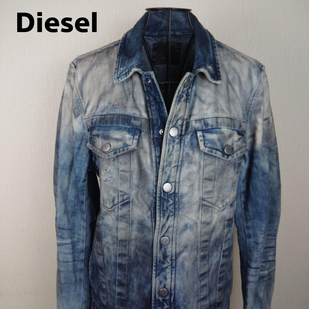★ Diesel ★ ディーゼル メンズ 長袖デニムジャケット ダメージ加工