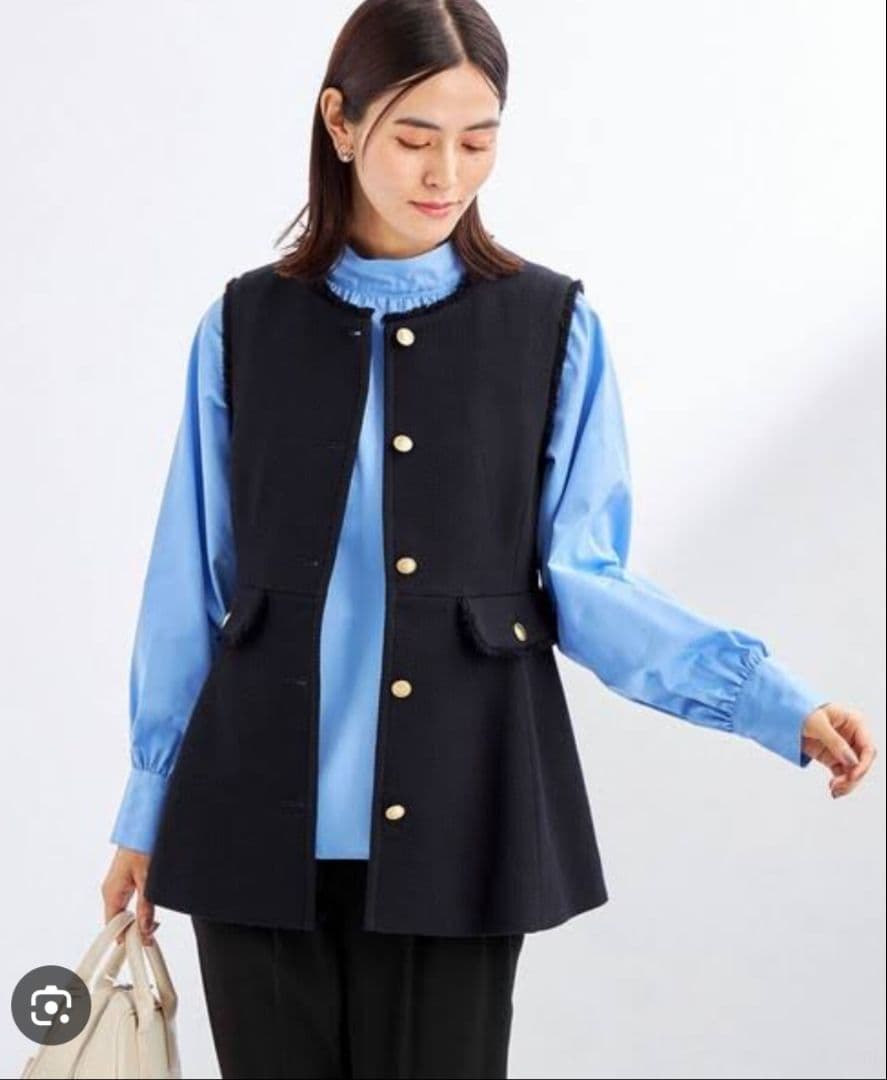 UNITED　ARROWS　グリーンレーベルリラクシング　ペプラムジレ