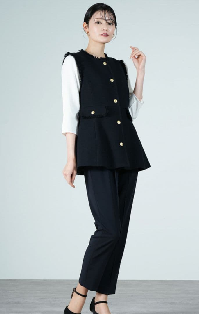 UNITED　ARROWS　グリーンレーベルリラクシング　ペプラムジレ