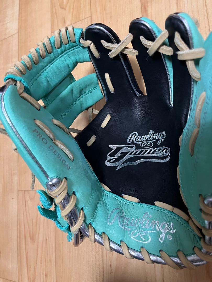 ローリングス　トレーニンググローブ　ブラック×ミントグリーン