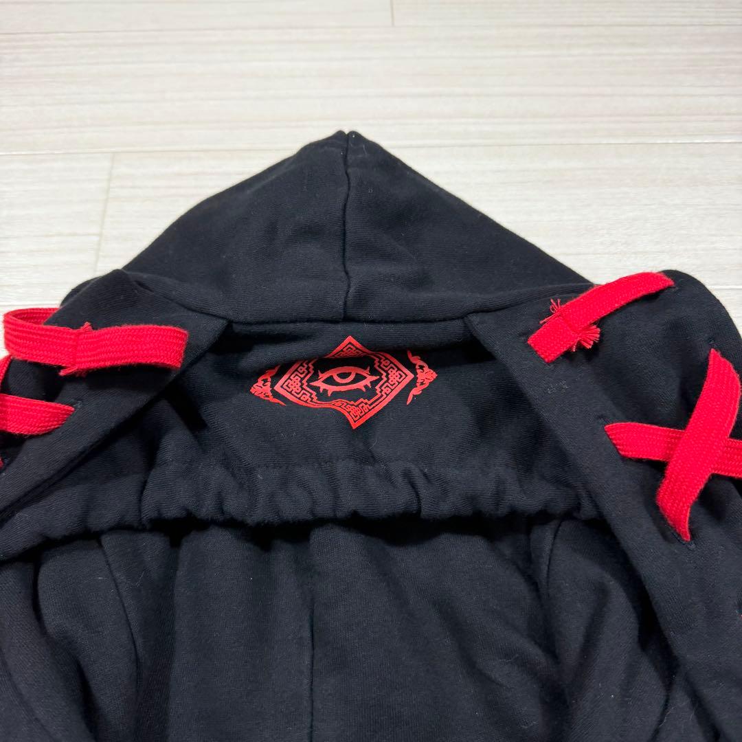 完売品 レフレム うさ耳パーカー ブラック×レッド 地雷系 原宿 コスプレ