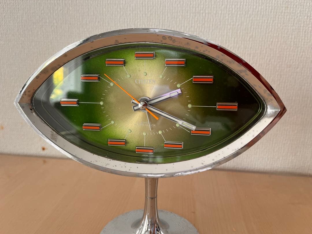 シチズン 置時計 3RA022 70年代 ゼンマイ式 アントニオ レトロ