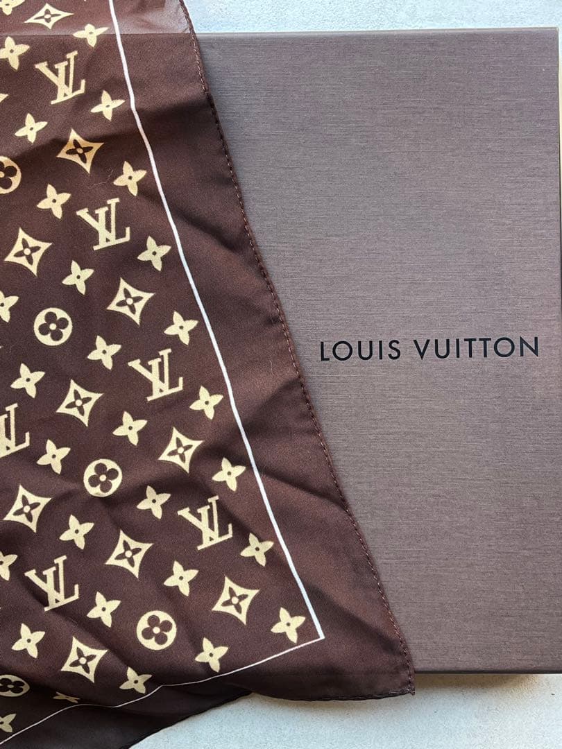 【新品未使用】Louis Vuitton モノグラム　バンダナ　シルク100%