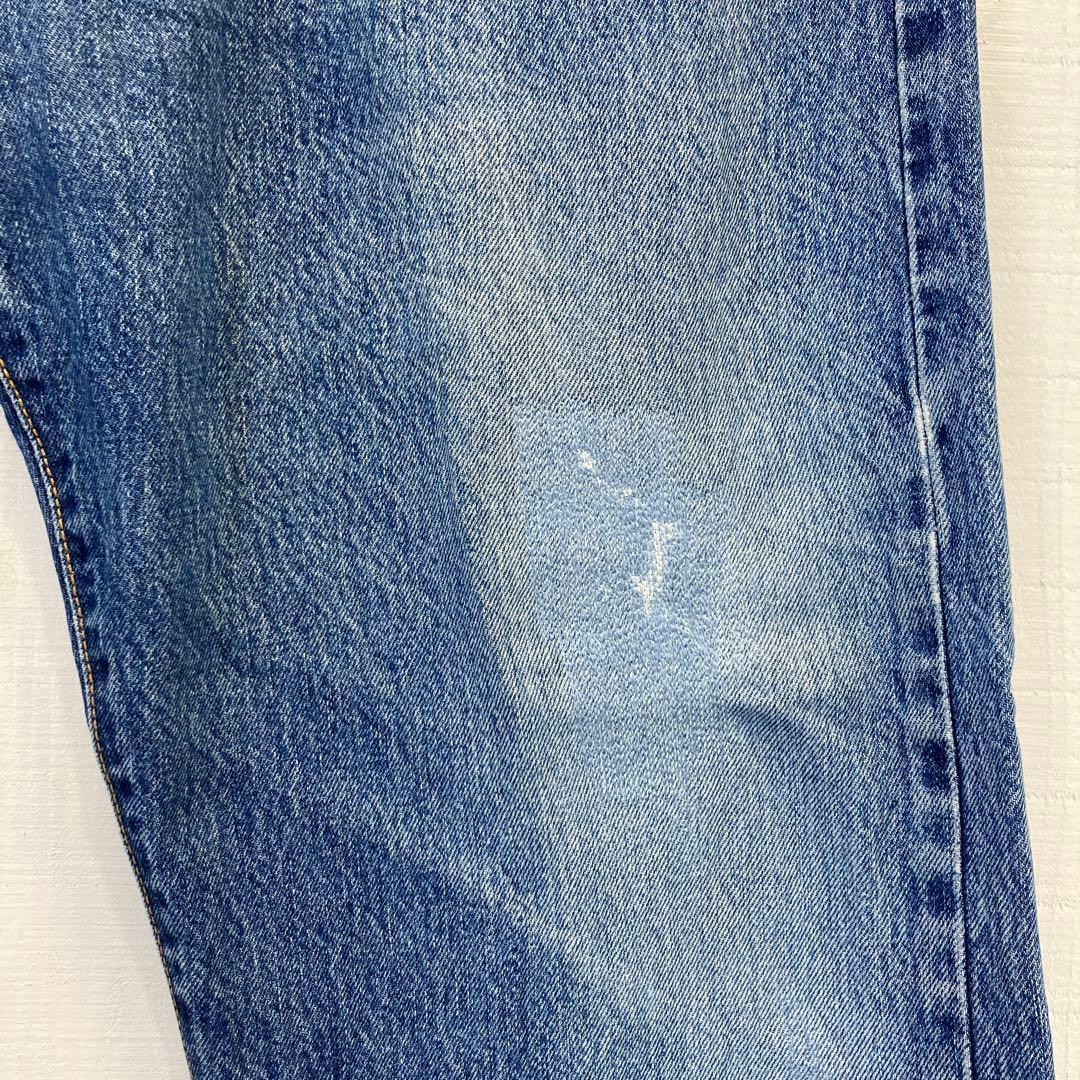 ★送料無料★Levis501★濃紺インディゴ ダメージリペア 鬼ヒゲ★W38