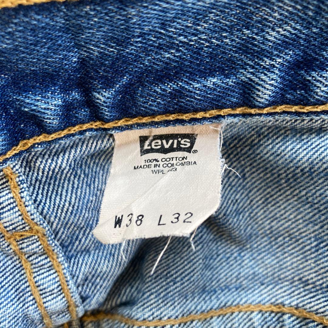 ★送料無料★Levis501★濃紺インディゴ ダメージリペア 鬼ヒゲ★W38