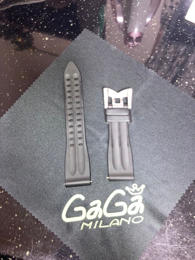 GaGa Milano ダイバーズ時計用ラバーベルト ブラック