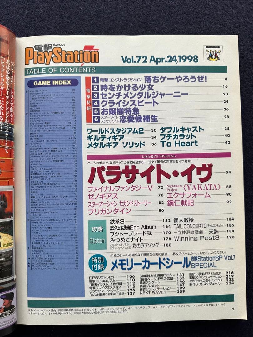 電撃PlayStation 1998/4/24 72号　電撃プレイステーション