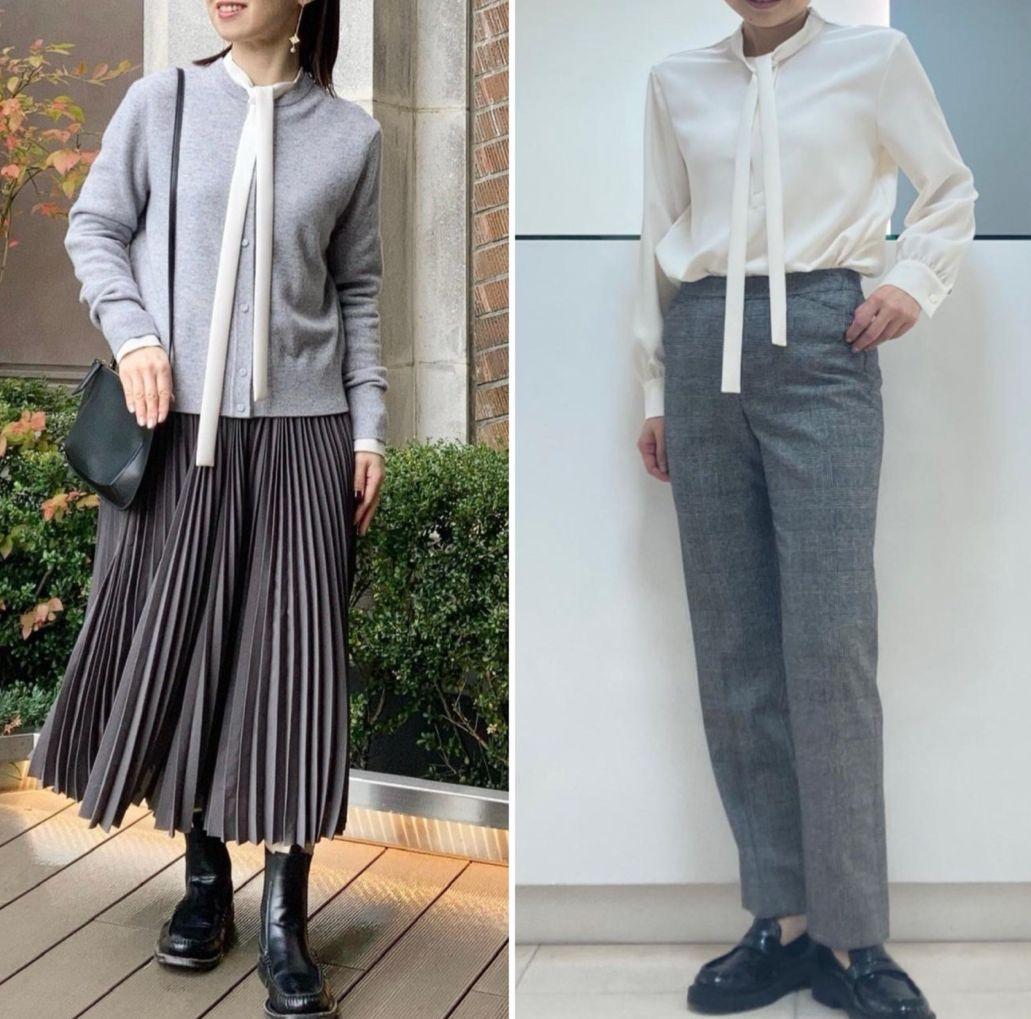 美品 セオリーリュクス 定価3万 Marvine ボウタイブラウス アイボリー