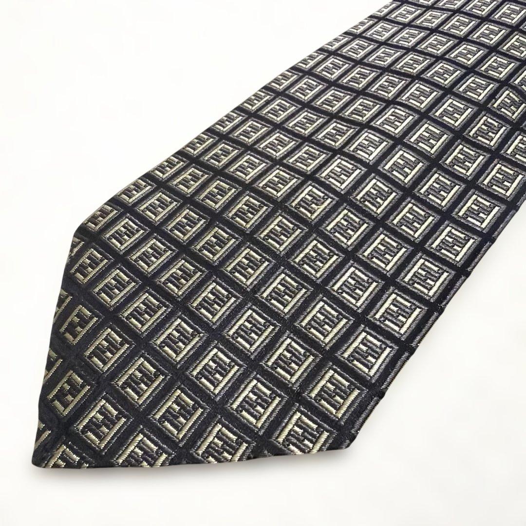 【美品】FENDI（フェンディ）ネクタイ ズッカ柄 総柄