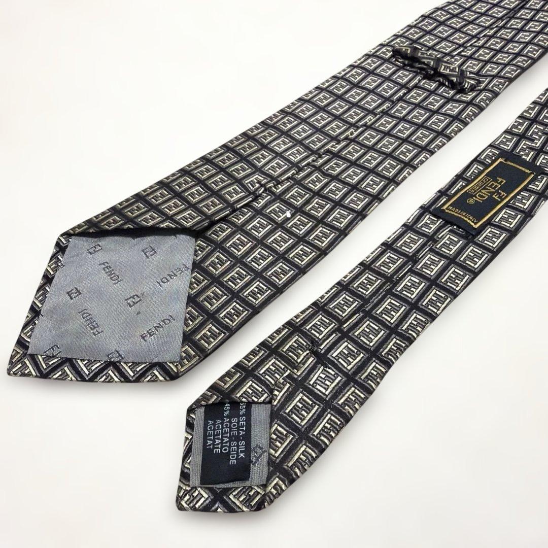 【美品】FENDI（フェンディ）ネクタイ ズッカ柄 総柄